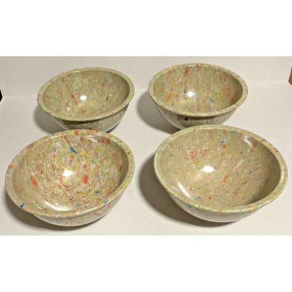 TEXAS WARE Other - 4 TEXAS WARE 10" Mixing Bowls MCM #118 Confetti Splatter Melamine Melmac Vintage